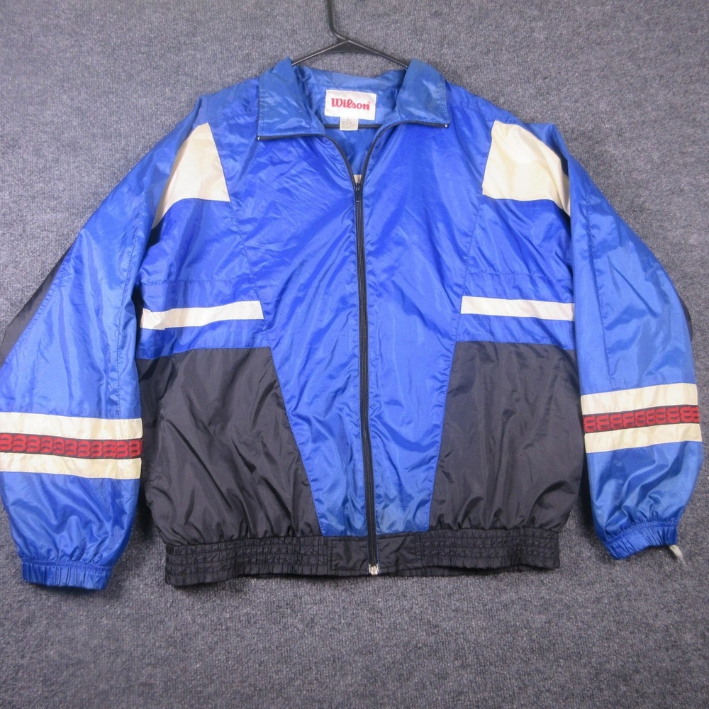 Wilson Jacket Mens XL Multicolor Colorblock Full Zip‎ Windbreaker Lined Pockets